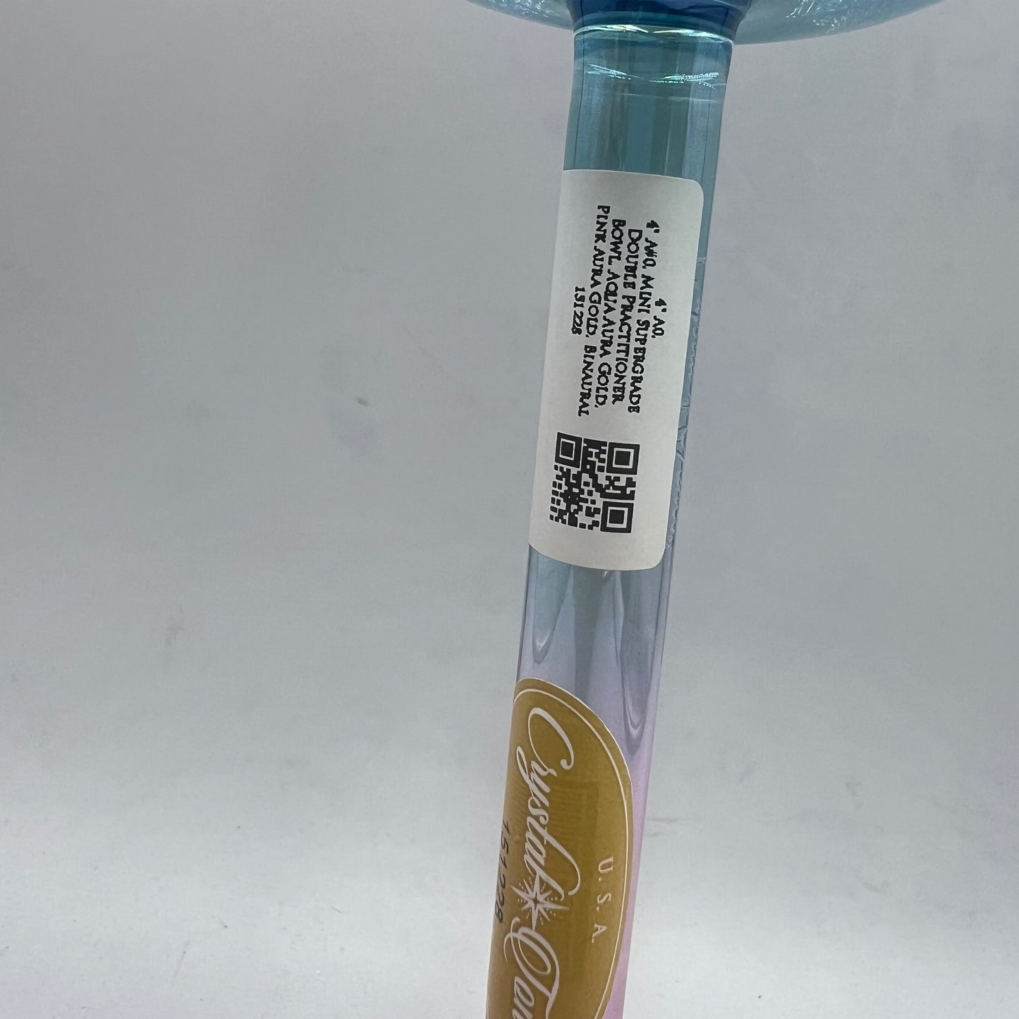 4" A0, 4" A#0, Mini Supergrade Double Practitioner Bowl, Aqua Aura Gold, Pink Aura Gold, Binaural