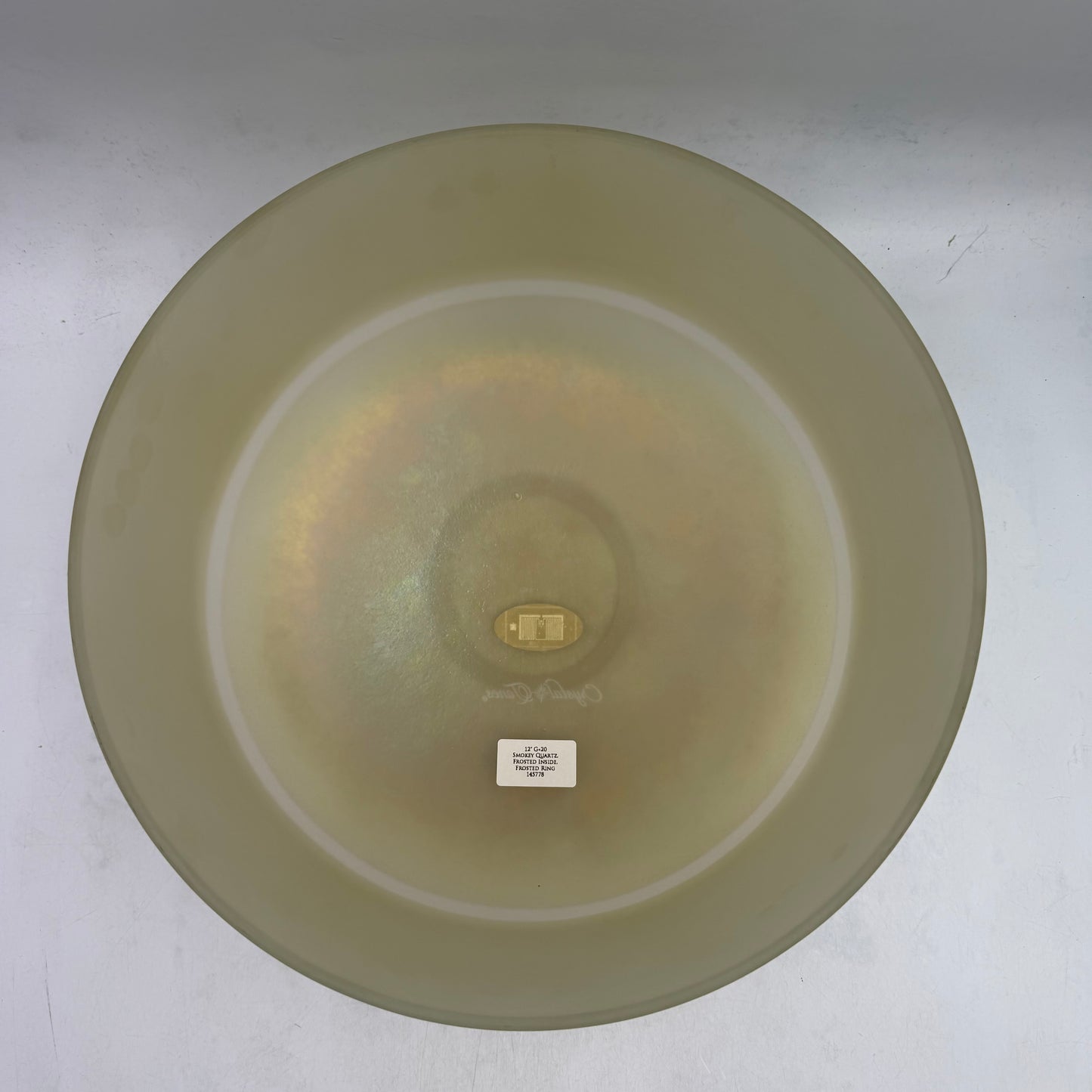 12" G+20 SMOKEY QUARTZ, FROSTED INSIDE, FROSTED RING