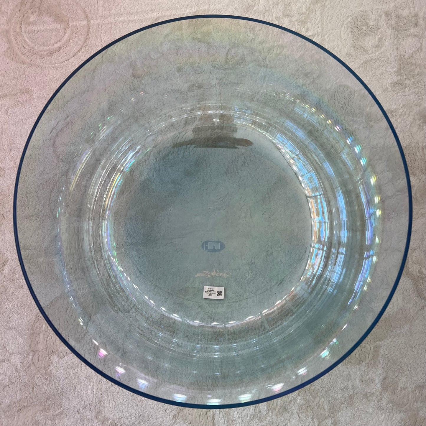 18" D#+15 SUPERGRADE BOWL AQUA AURA GOLD, PLATINUM (RIM)