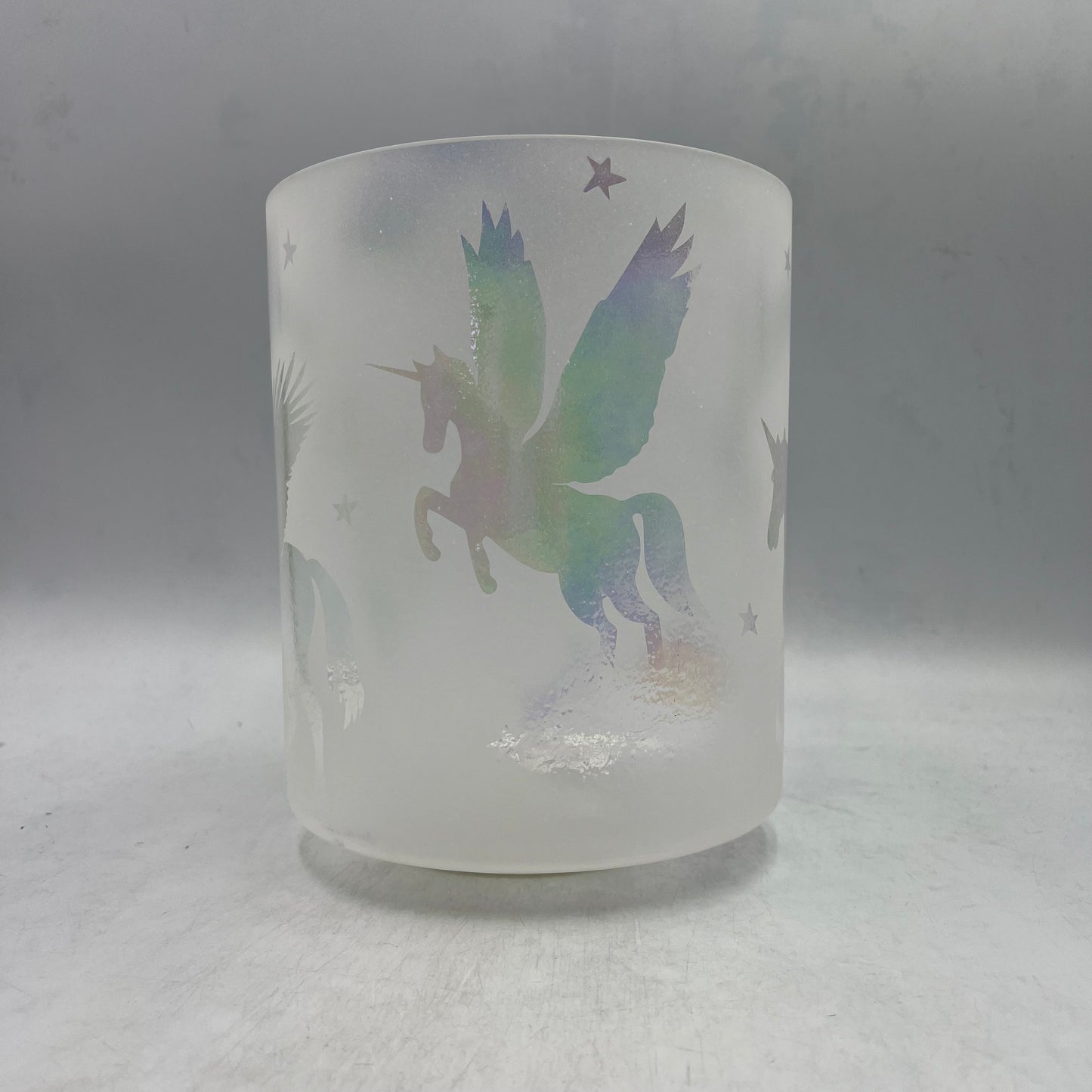 7" E-40 PLATINUM TALL W/ETCHED UNICORNS