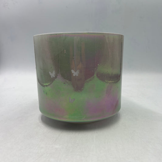 7" G#-5 MOLDAVITE, PLATINUM W/SMALL ETCHED BUTTERFLIES