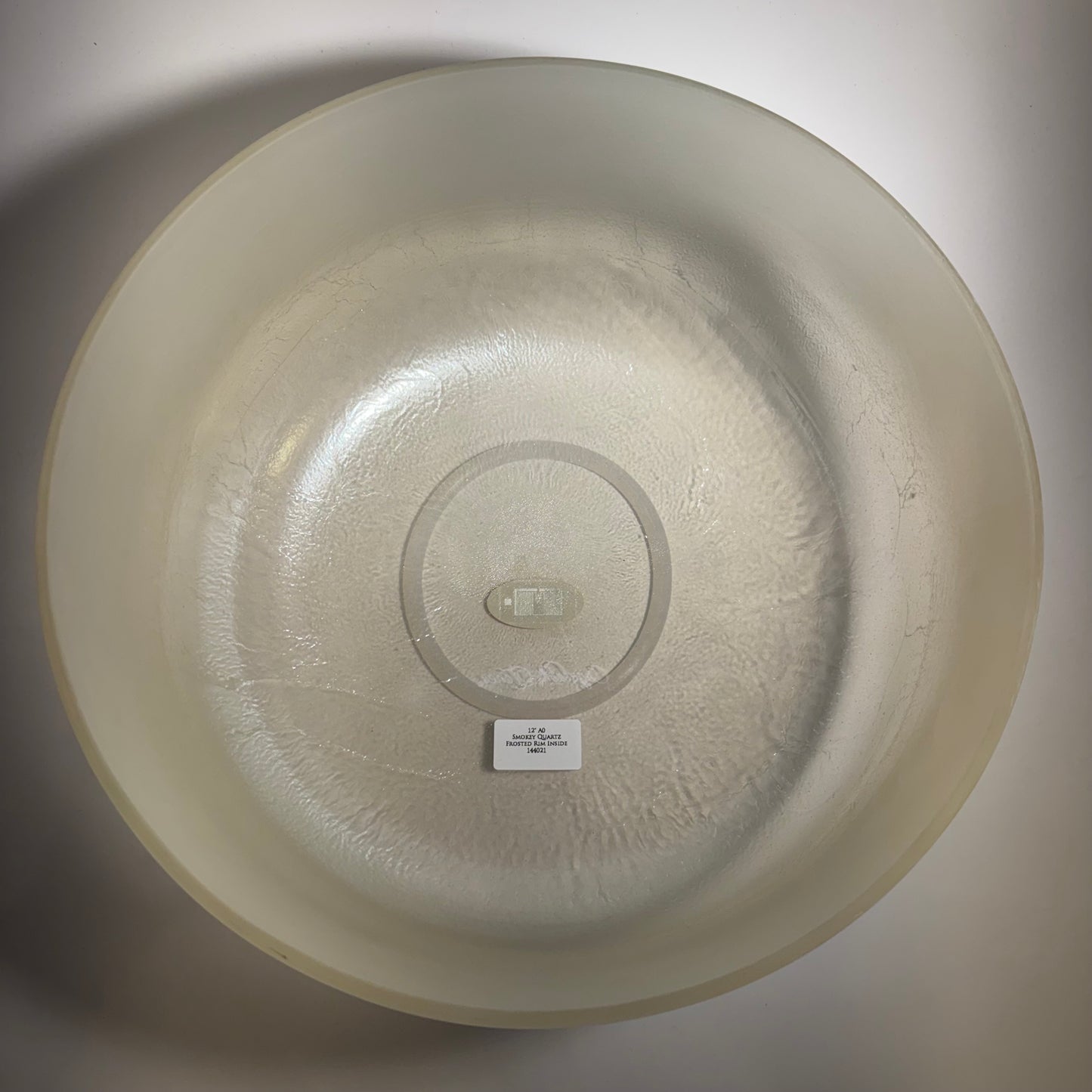 12"  A0 SMOKEY QUARTZ FROSTED RIM INSIDE