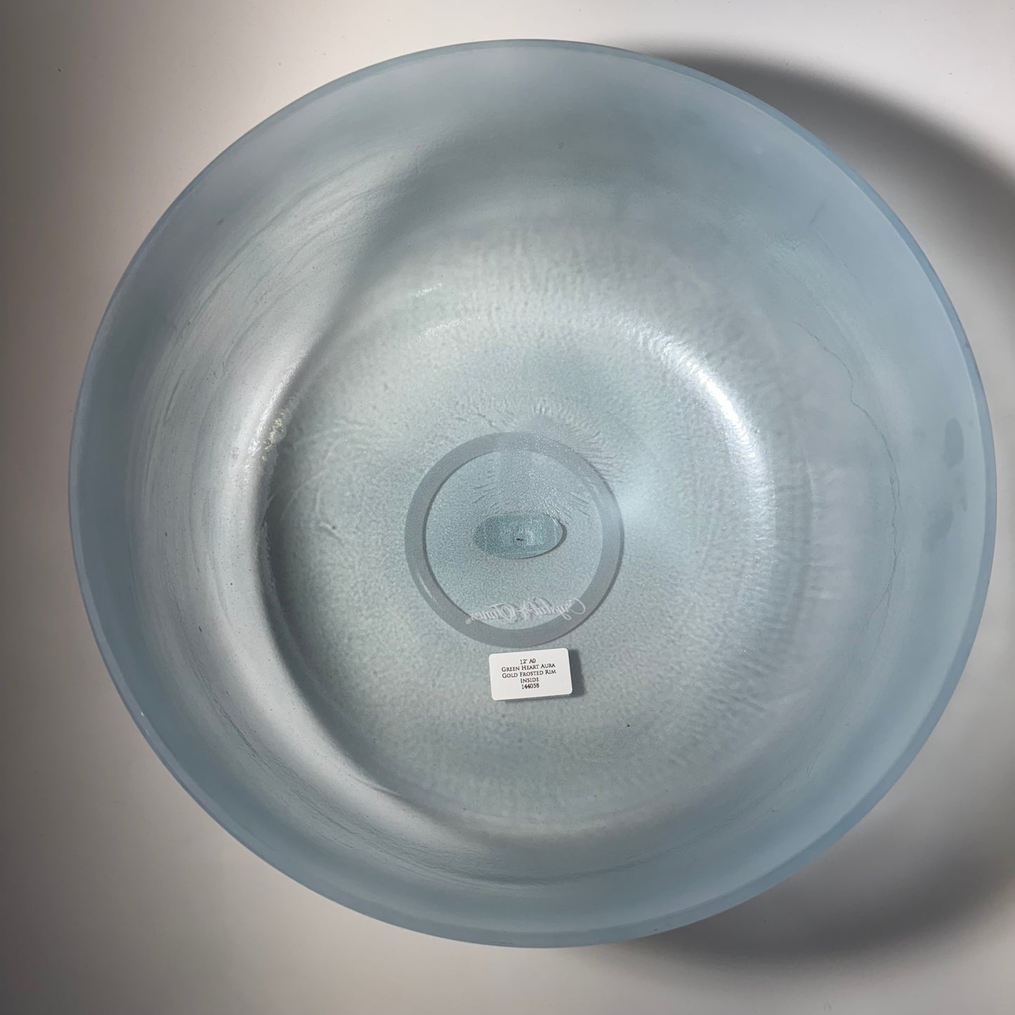 12" A0 Green Heart Aura Gold Frosted Rim Inside