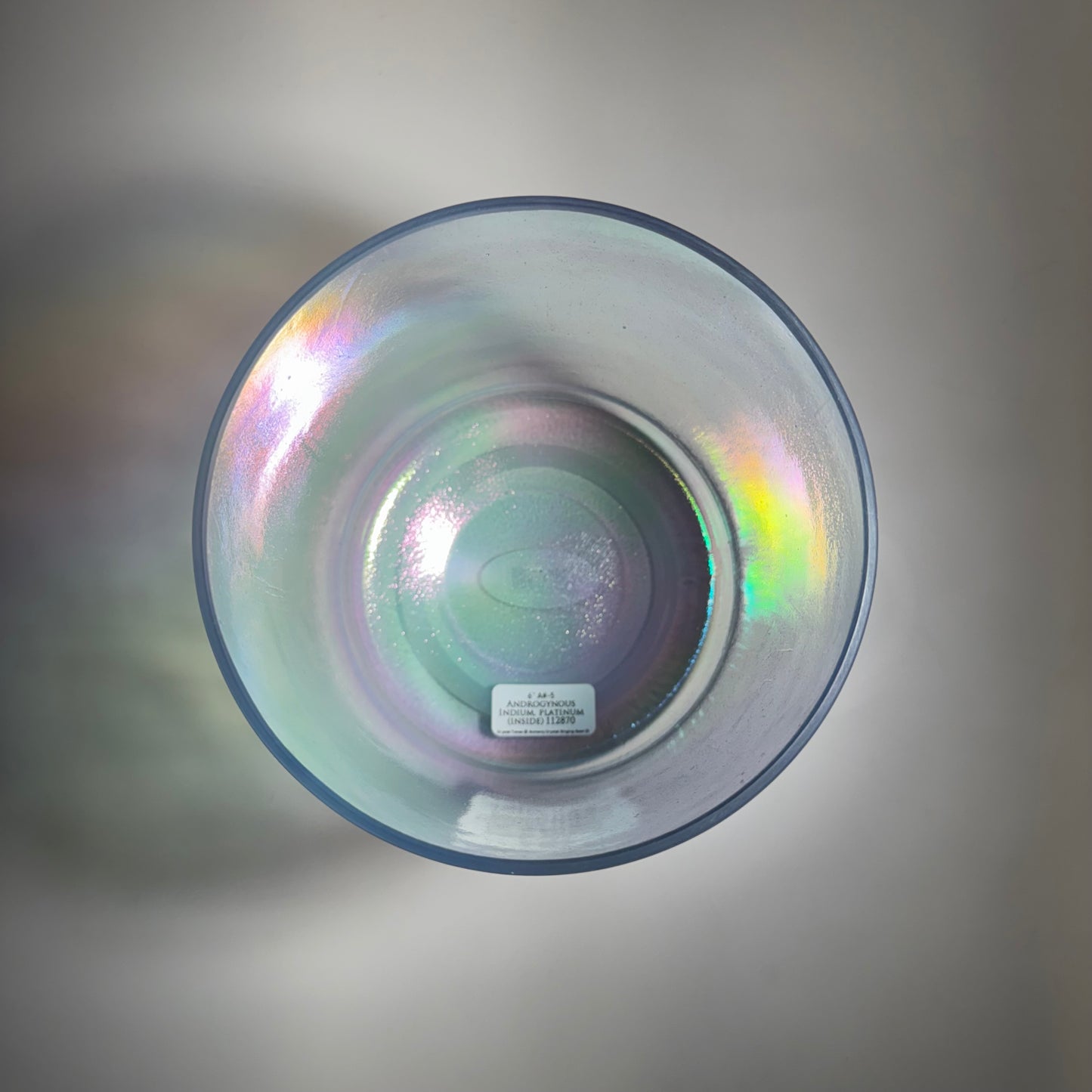 6" A#-5 ANDROGYNOUS INDIUM, PLATINUM (INSIDE) BOWL