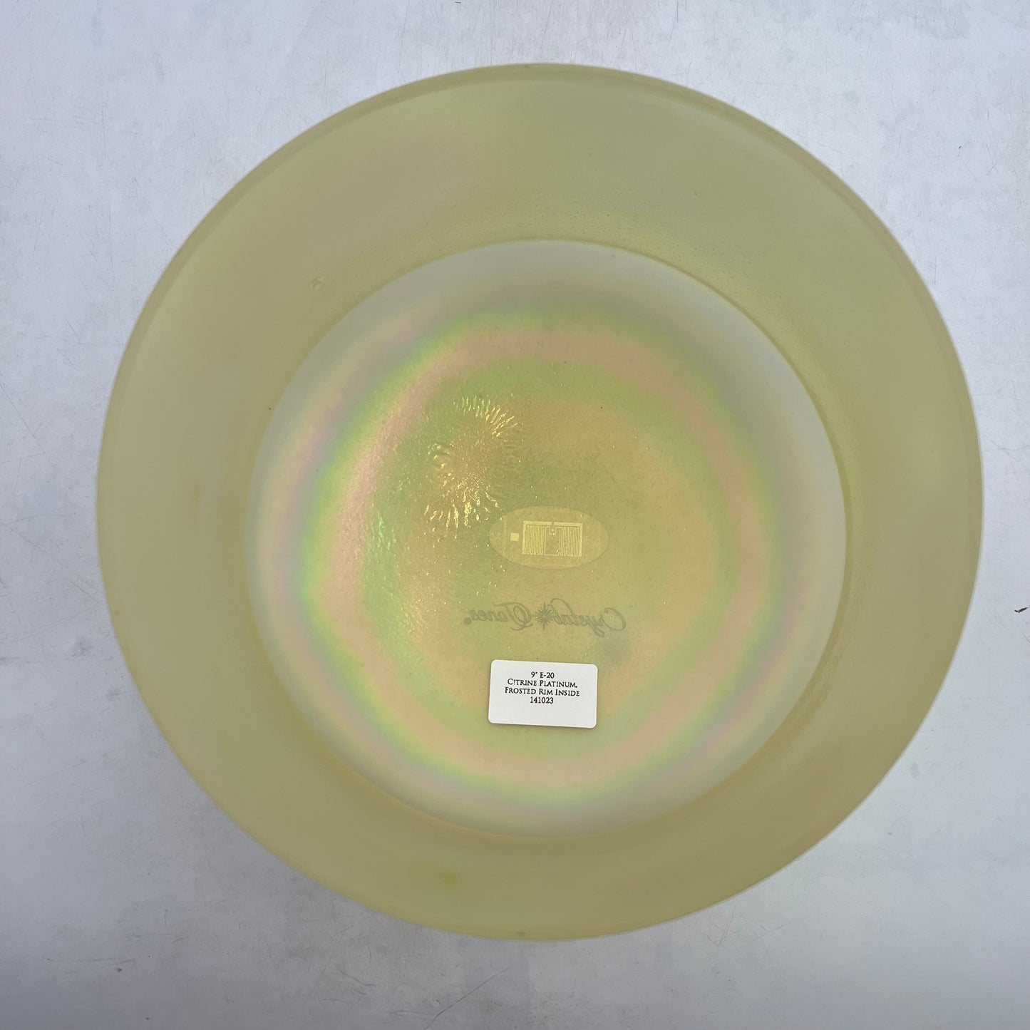 9" E-20 CITRINE PLATINUM FROSTED RIM INSIDE