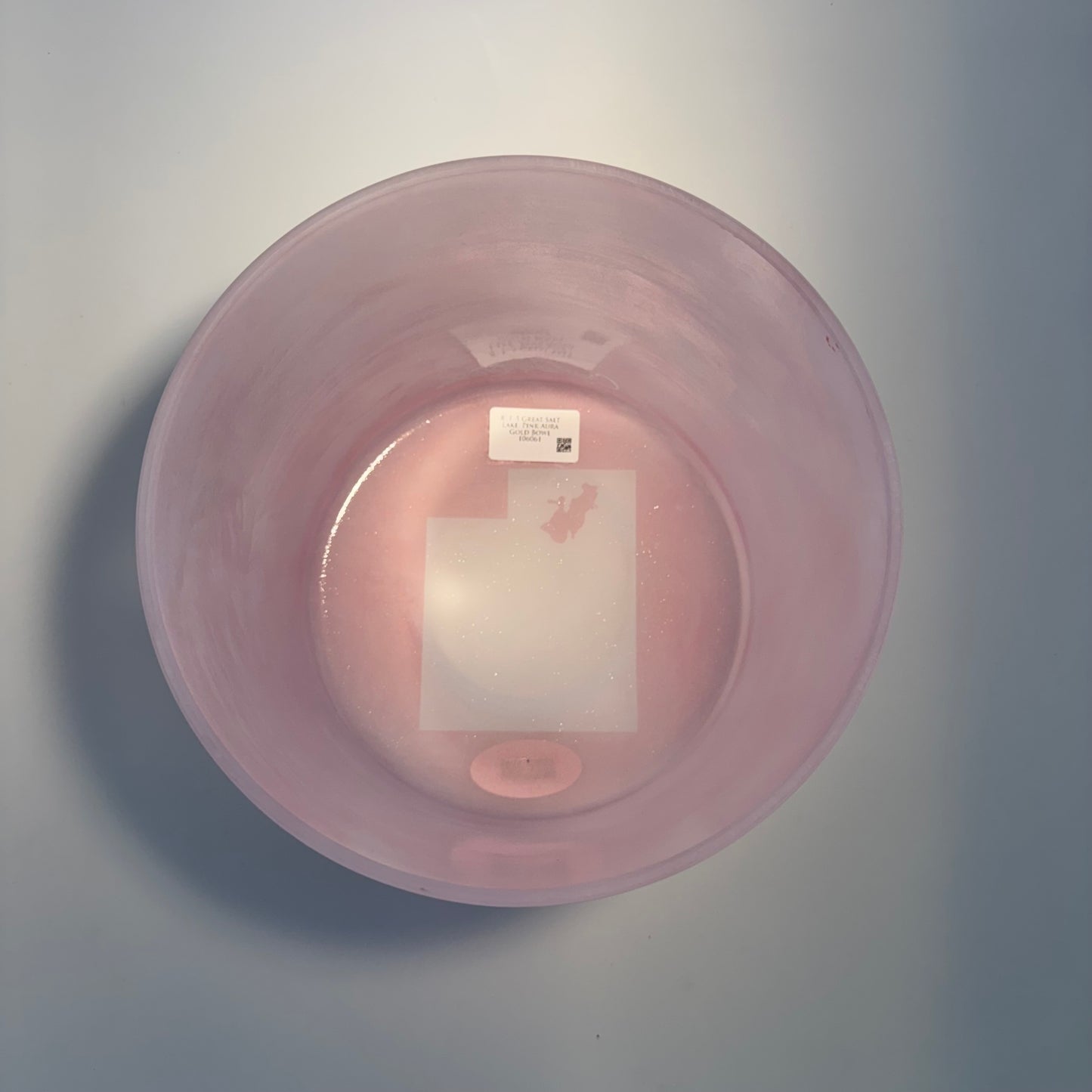 8" F-5 GREAT SALT LAKE SALT, PINK AURA GOLD BOWL
