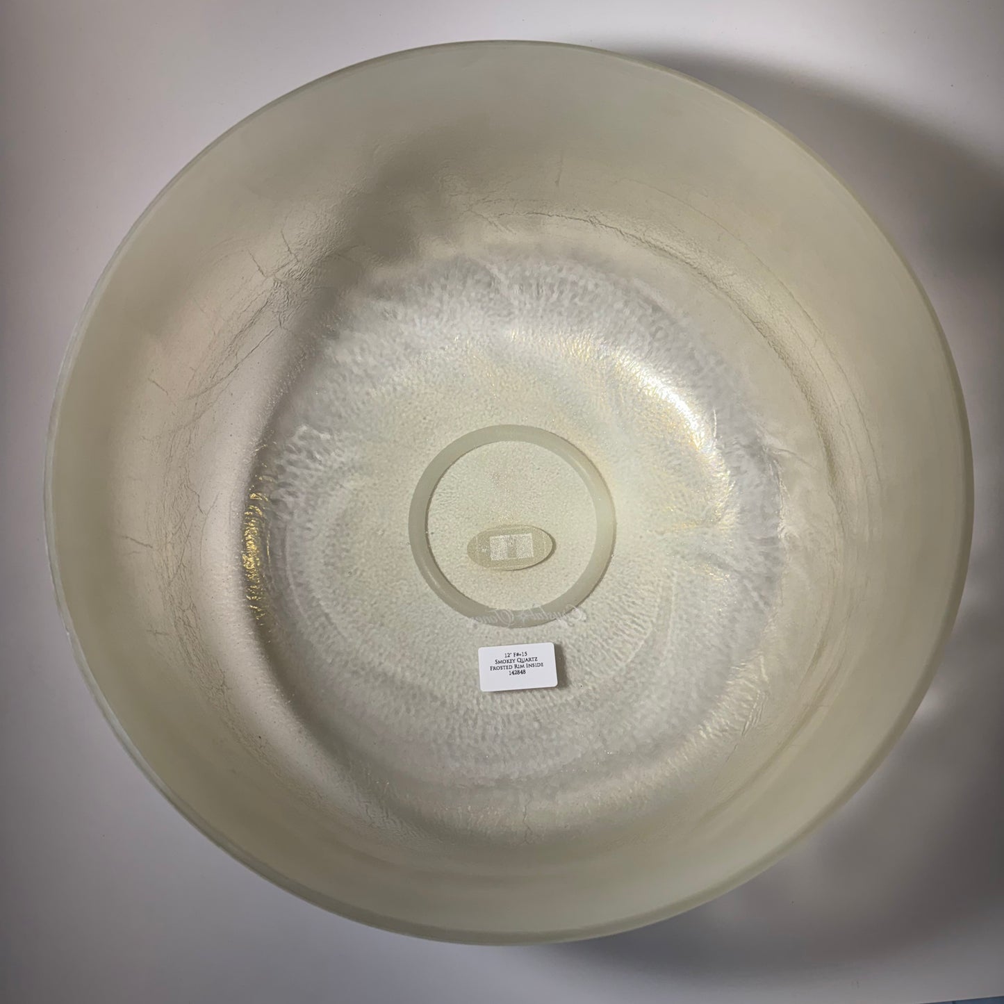 12" F# +15 SMOKEY QUARTZ FROSTED RIM INSIDE