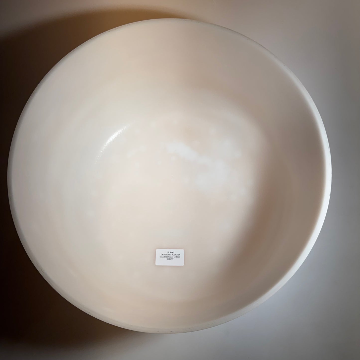 12" F+45 LAUGHING BUDDHA, FROSTED RIM INSIDE