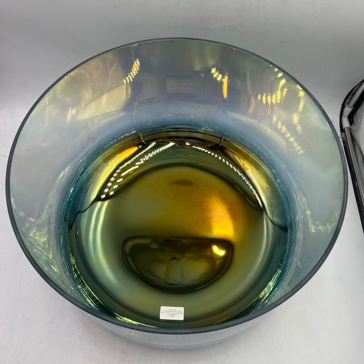 16" A#+30 Supergrade Bowl, Aqua Aura Gold, Tibetan Quartz Copper (Base)
