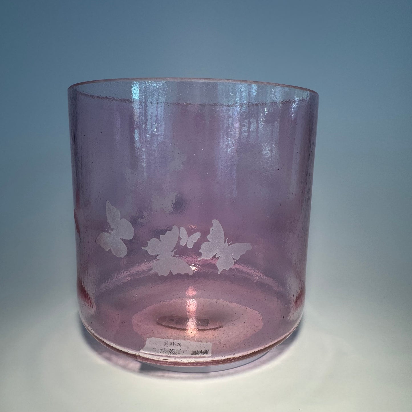 6" A#+30 PINK AURA GOLD, W/MEDIUM ETCHED BUTTERFLIES