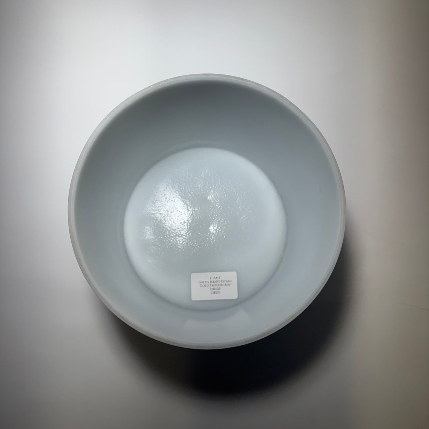 6" A#-5 GREEN HEART OCEAN GOLD FROSTED RIM INSIDE