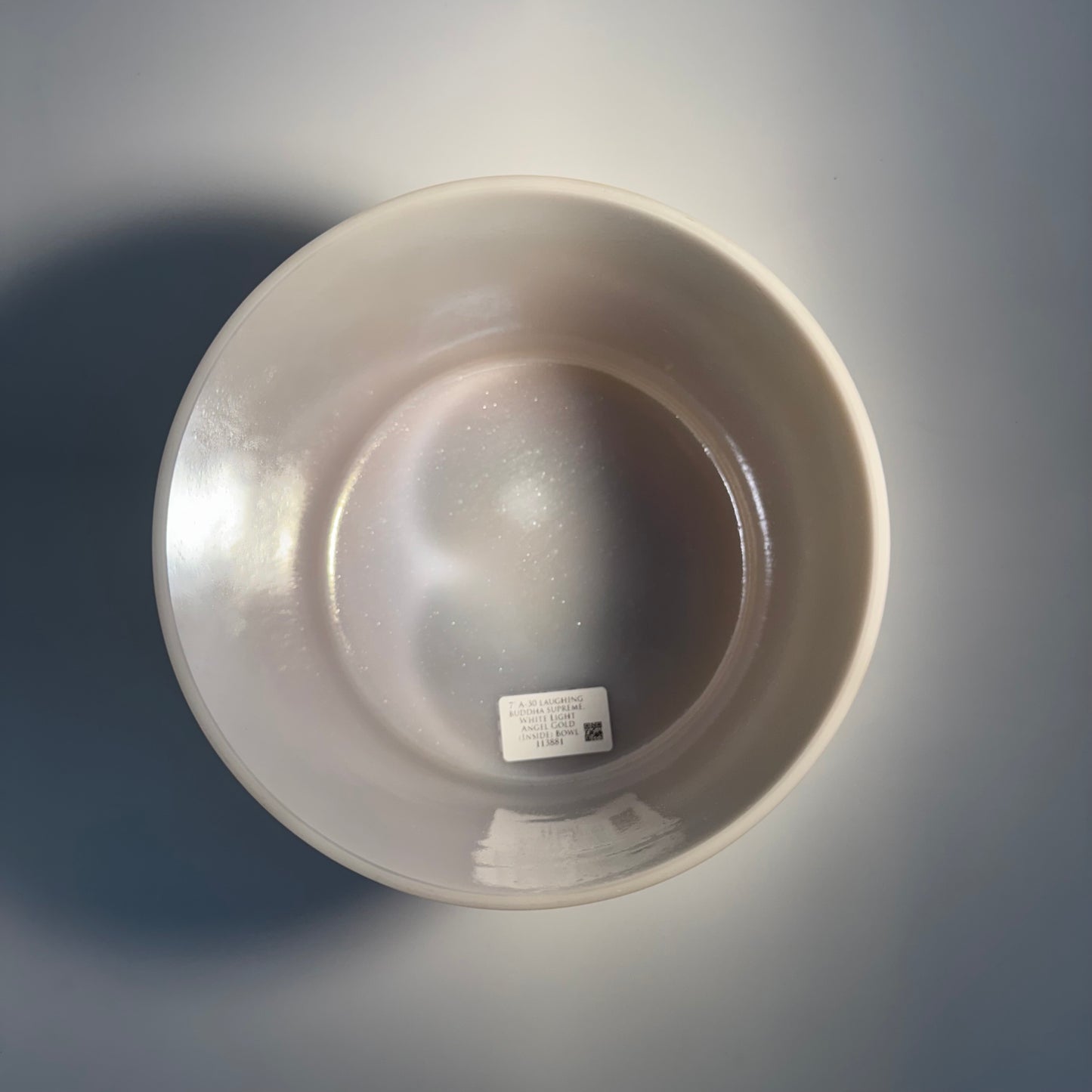 7" A-30 LAUGHING BUDDHA SUPREME, WHITE LIGHT ANGEL GOLD(INSIDE) BOWL
