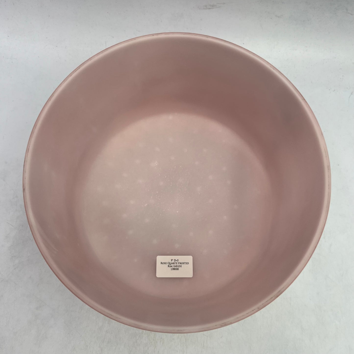 9" D+5 Rose Quartz Frosted Rim Inside