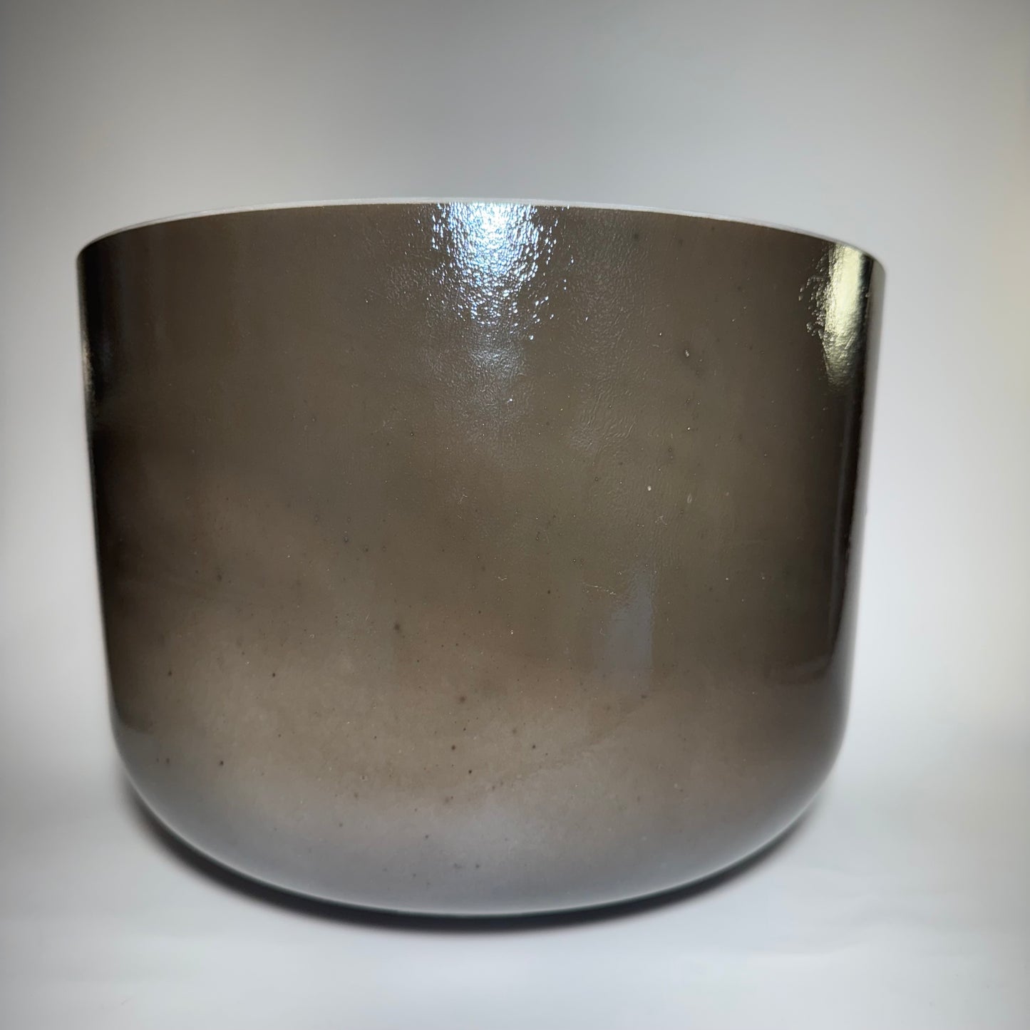 12" D#-45 CHARCOAL, WHITE LIGHT ANGEL GOLD FROSTED (INSIDE) BOWL