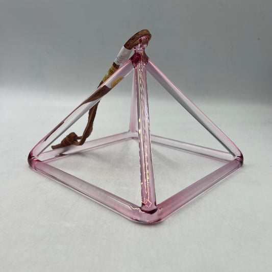 8" G#0 PINK AURA GOLD PYRAMID