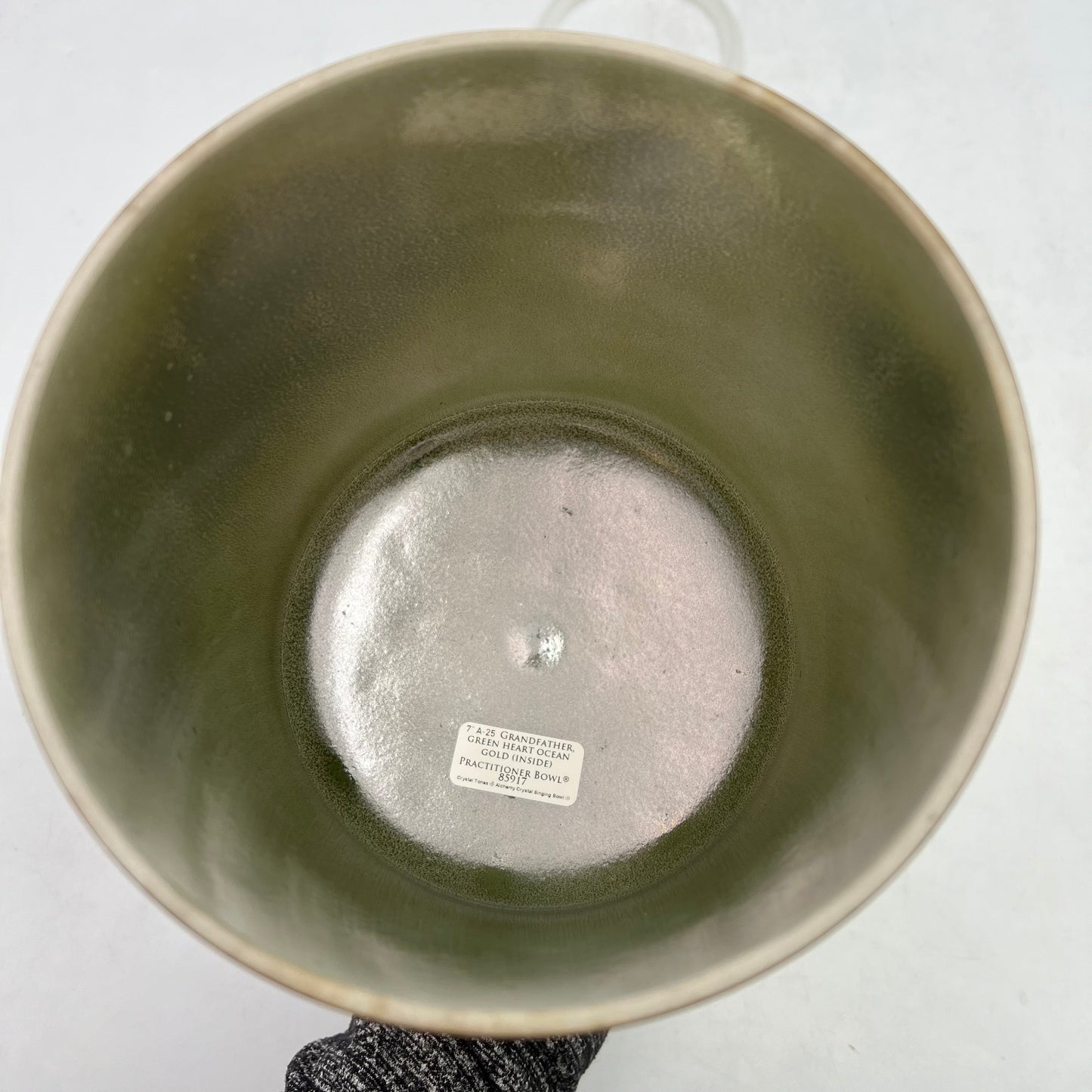 7" A-25 GRANDFATHER, GREEN HEART OCEAN GOLD (INSIDE) PRACTITIONER BOWL