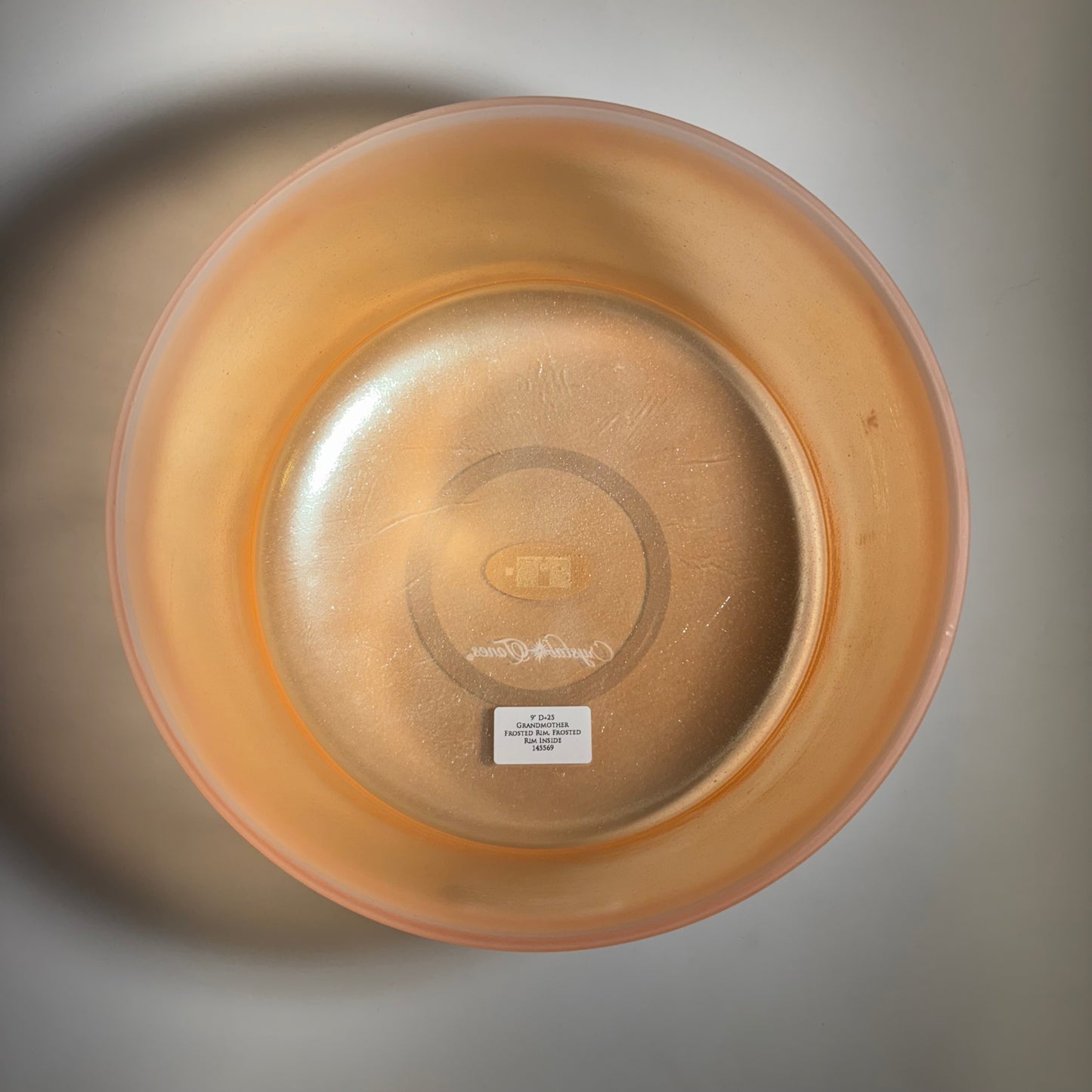 9" D+ 20 GRANDMOTHER FROSTED RIM, FROSTED (INSIDE)