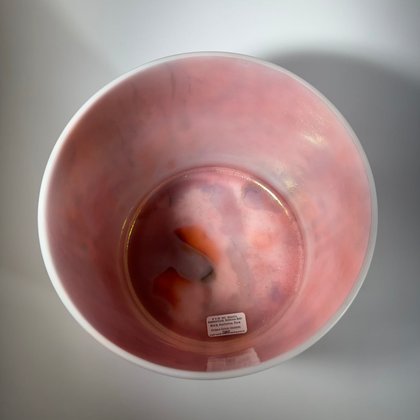 8" E-35 Mt.Shasta Serpentine, Sedona Red Rock, Platinum, Pink Ocean Gold(Inside)