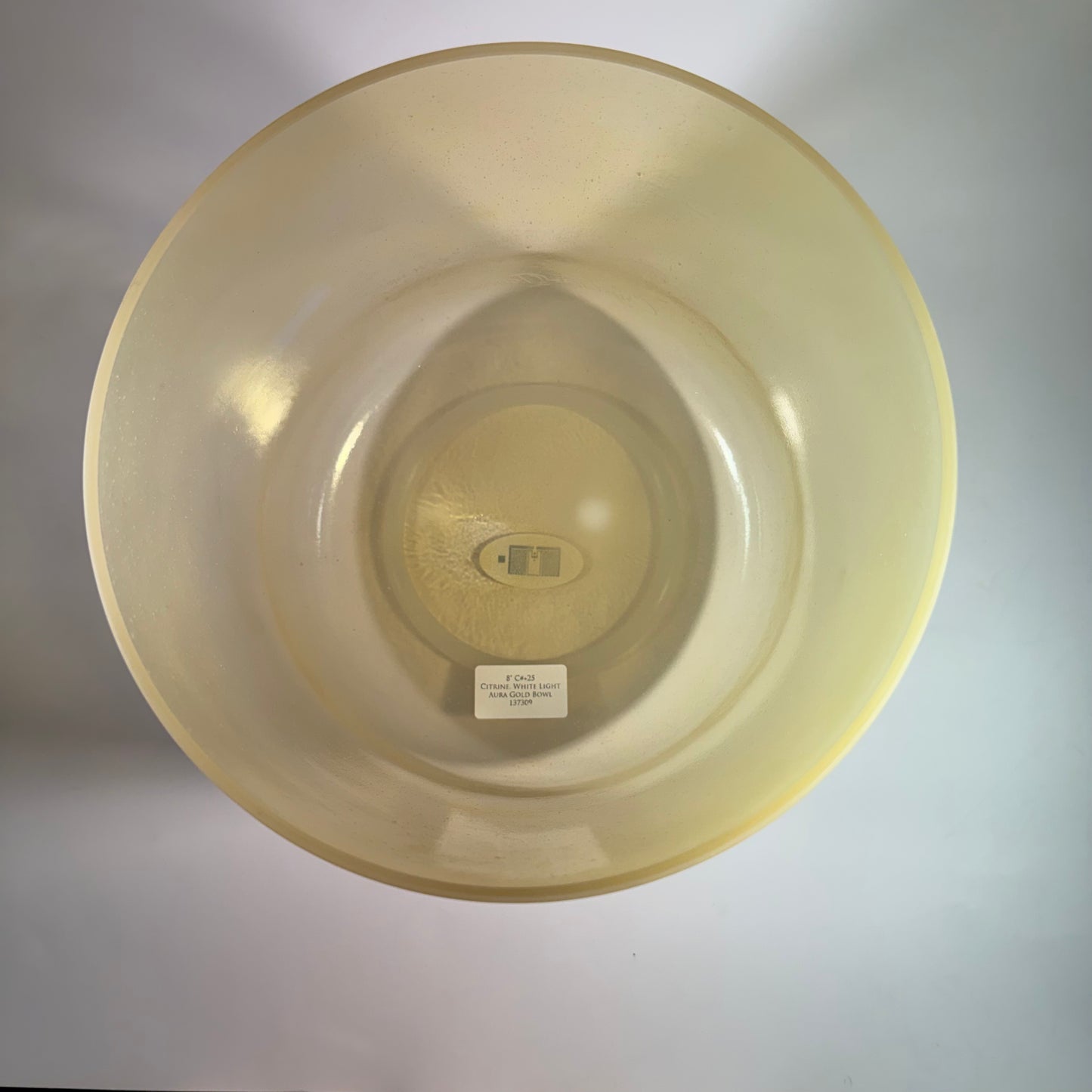8" C#+25 Citrine, White Light Aura Gold