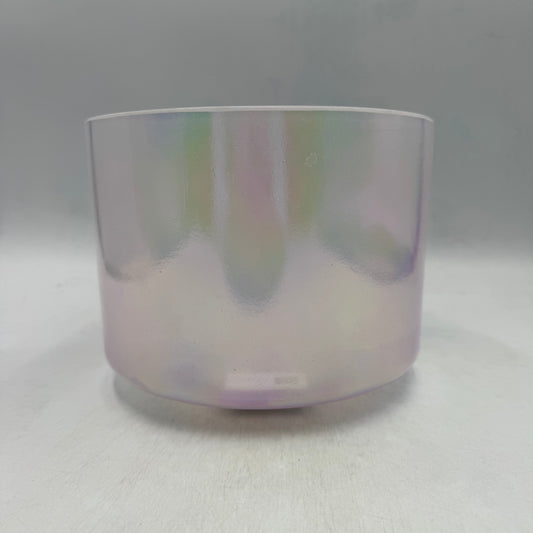 8" F-40 VIOLET FLAME AURA BOWL FROSTED INSIDE