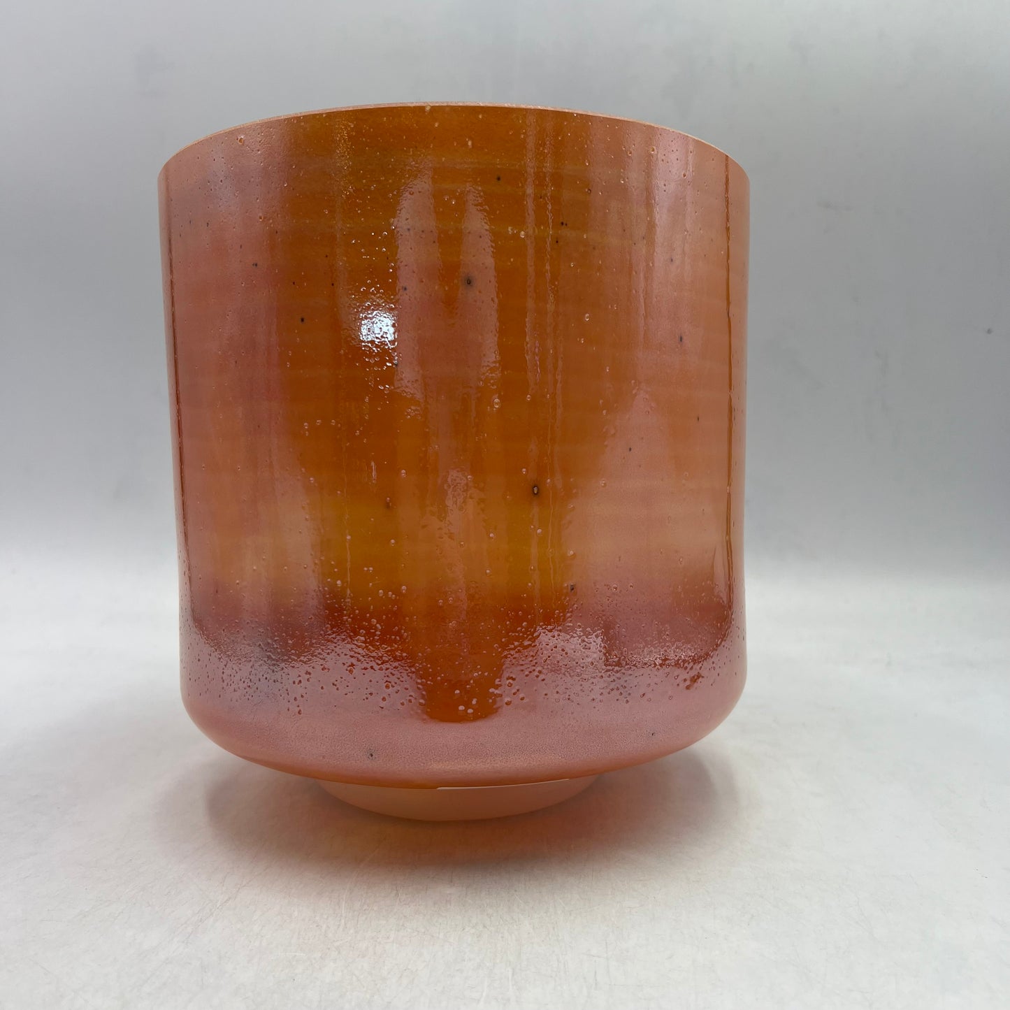 8" D0 Carnelian White Light Aura Gold, Celestial Rings Frosted rim Inside