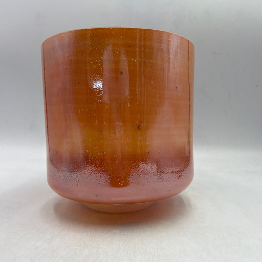 8" D0 Carnelian White Light Aura Gold, Celestial Rings Frosted rim Inside