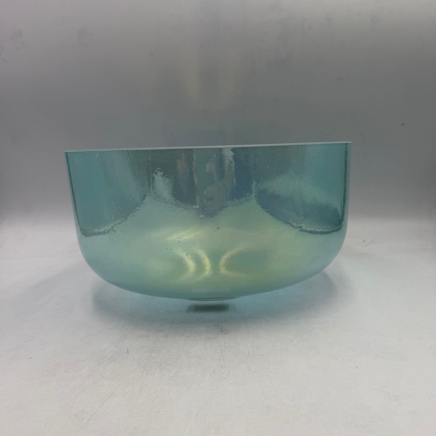 12" D#-5 Aqua Aura Gold, Frosted Rim Inside