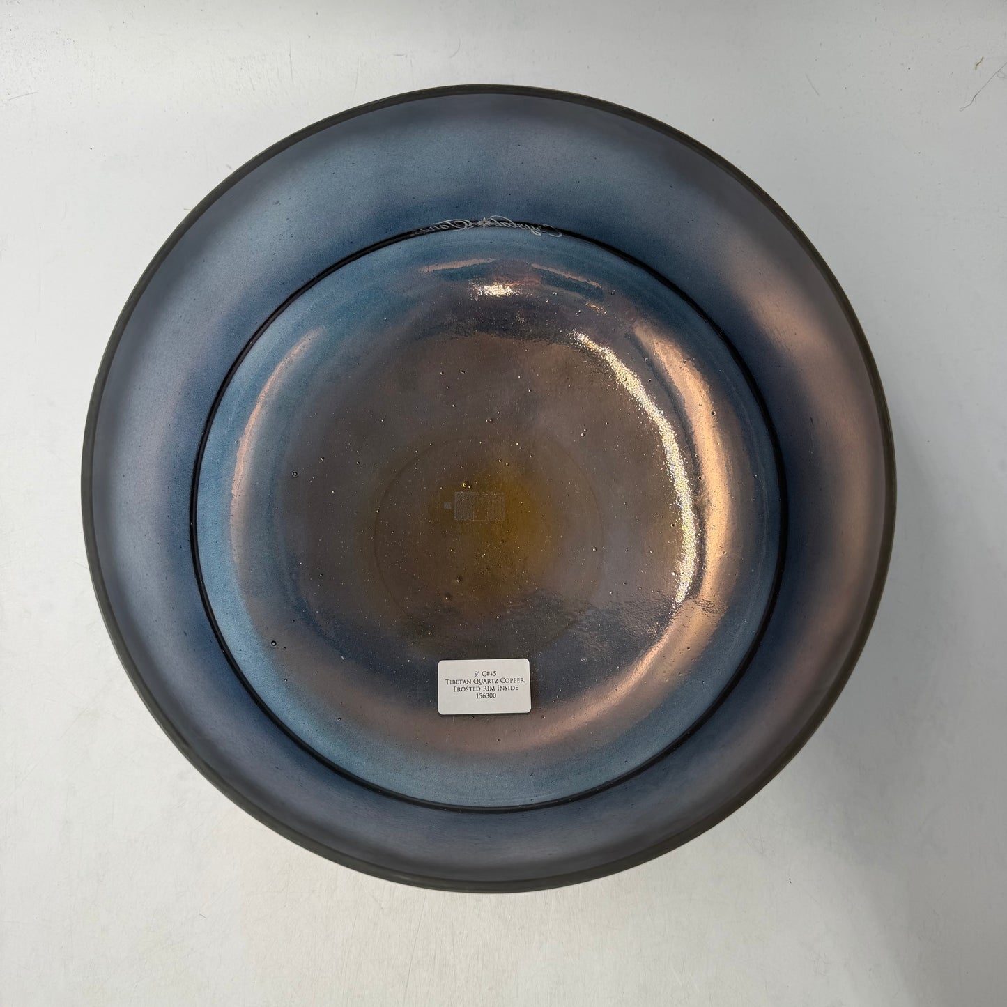 9" C#+5 TIBETAN QUARTZ COPPER, FROSTED FROSTED RIM INSIDE