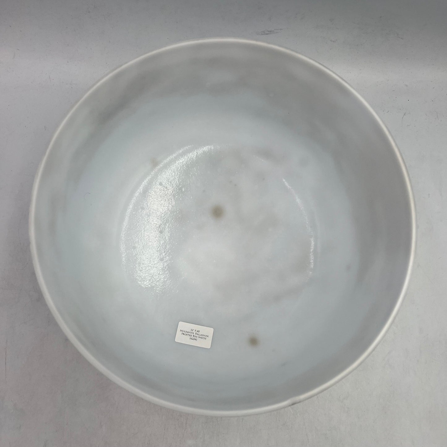 12" F-40 Moldavite, Palladium, Frosted Rim Inside