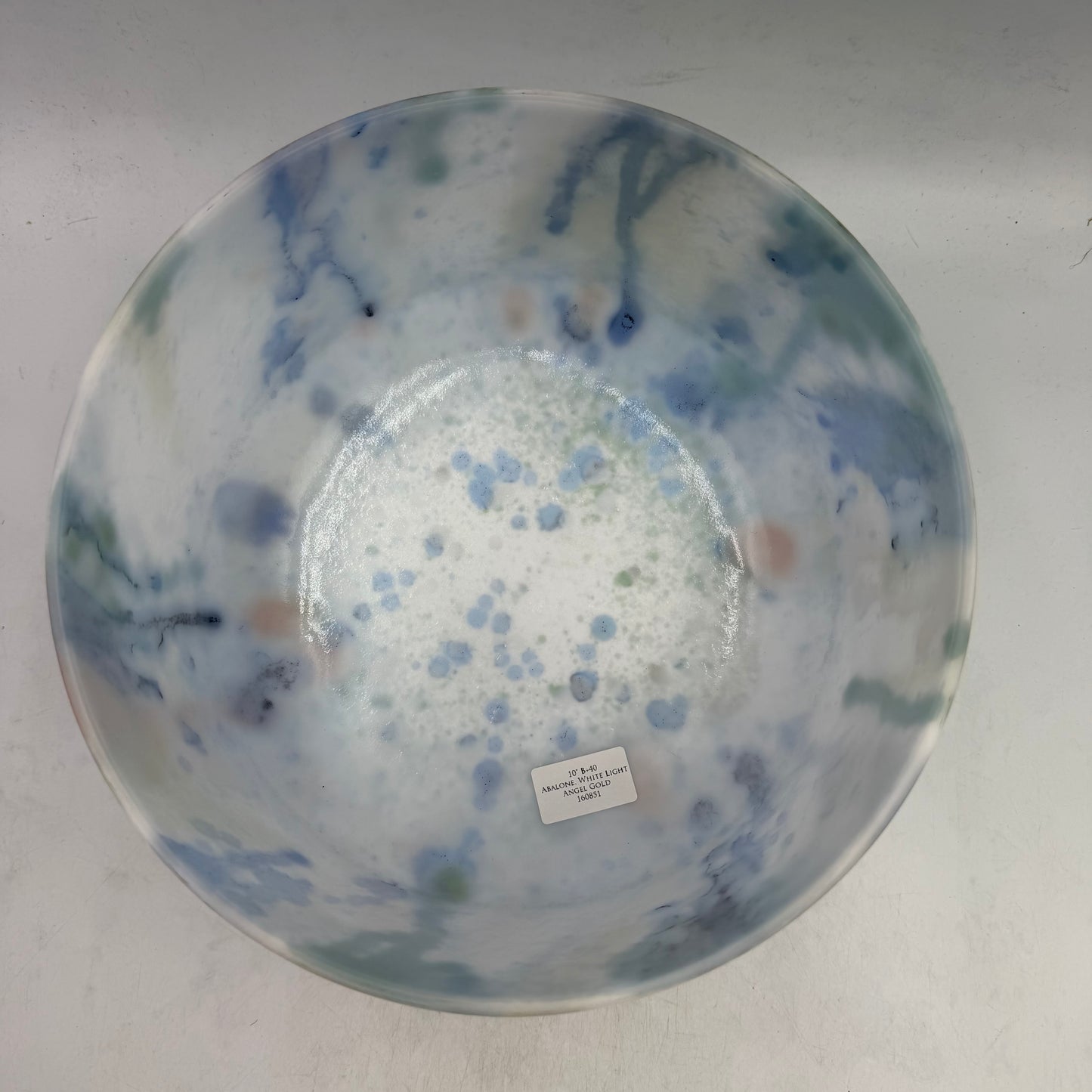 10" B+40 ABALONE FROSTED, WHITE LIGHT ANGEL GOLD
