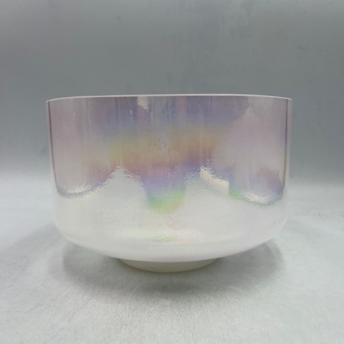 9" D#+5 Dead Sea Salt, Platinum, Pink Aura Gold (Rim), Frosted Inside