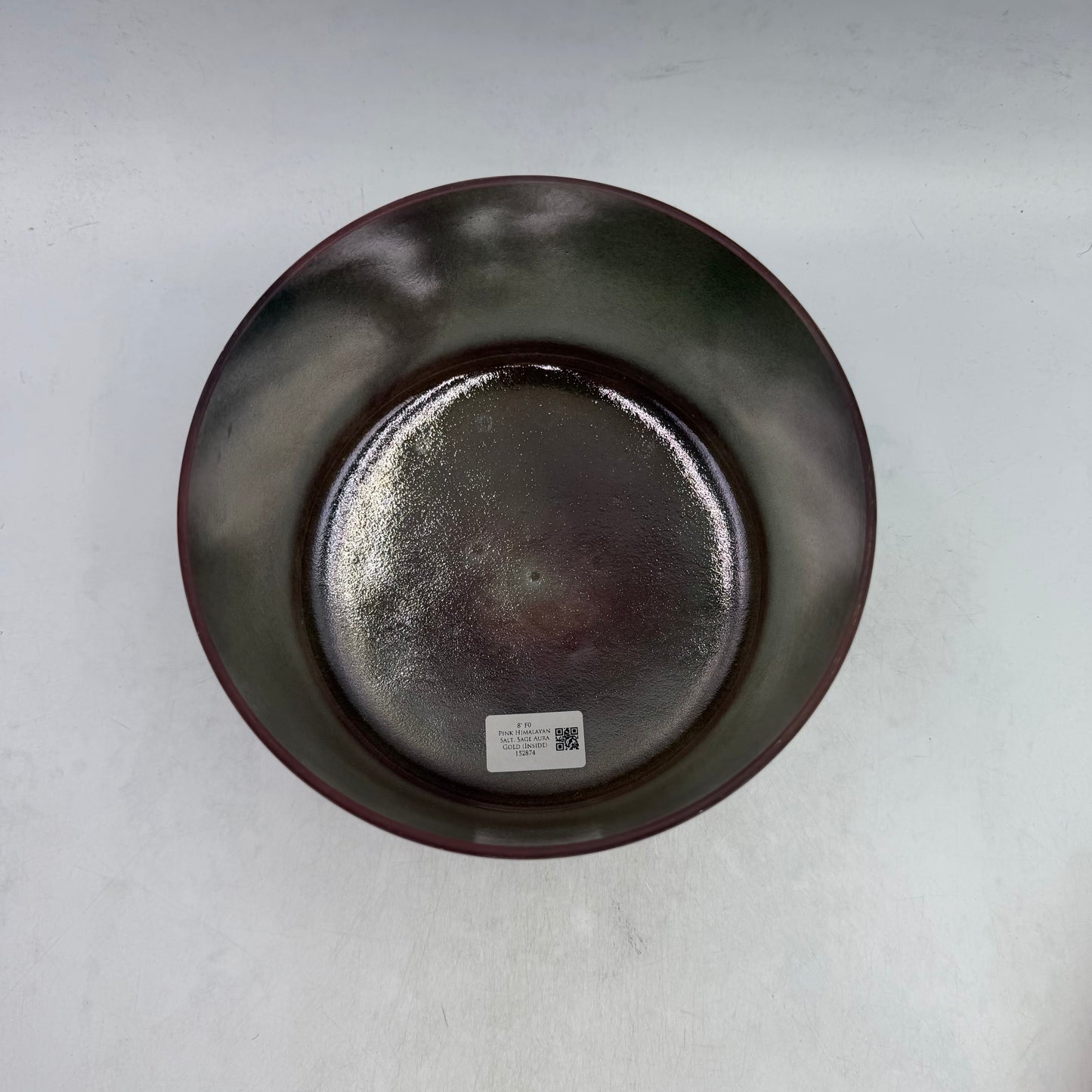 8" F0 PINK HIMALAYAN SALT, SAGE AURA GOLD (INSIDE)