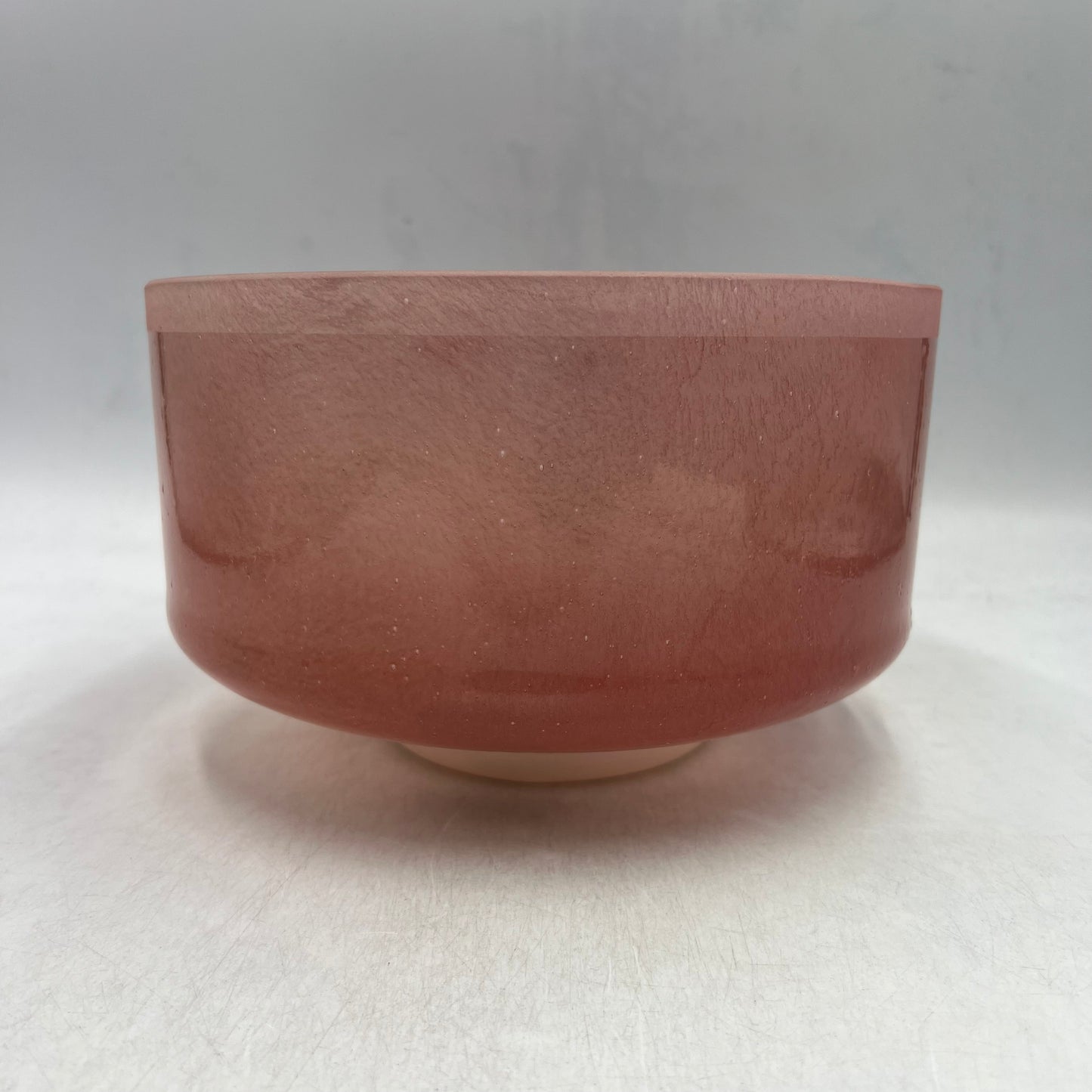 9" D+20 Rose Quartz, Frosted Rim, Frosted (Inside)