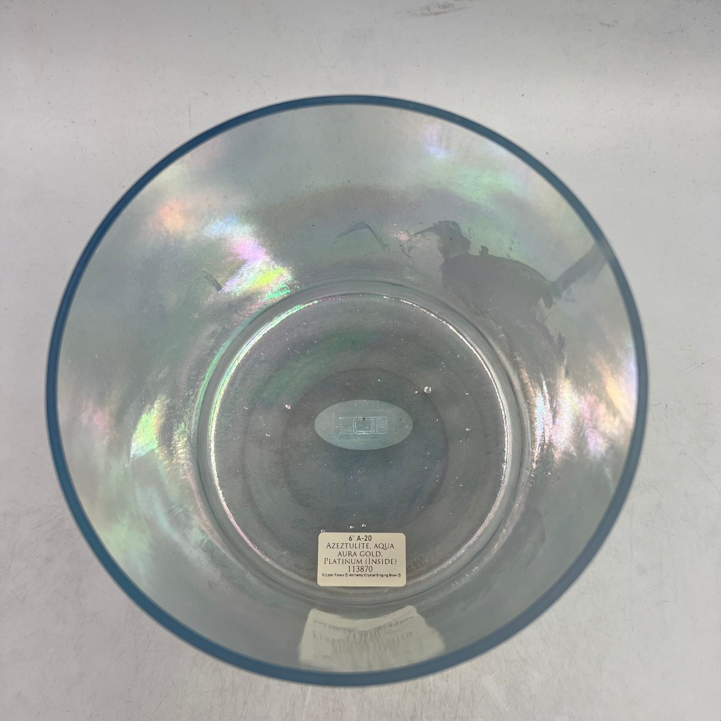 6" A-20 Azeztulite, aqua aura gold, Platinum (Inside)