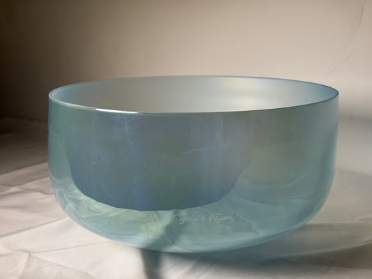 16" C-30 SuperGrade Temple Bowl, Aqua Aura Gold, Frosted Inside