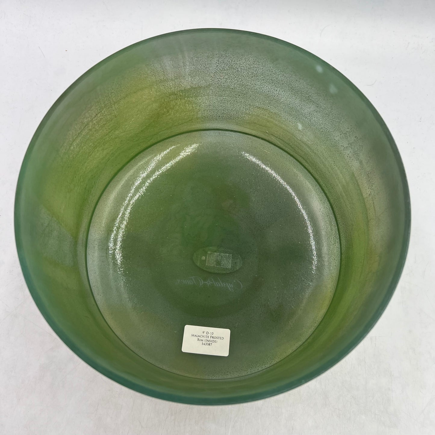 9" D-10 MALACHITE, FROSTED RIM (INSIDE)