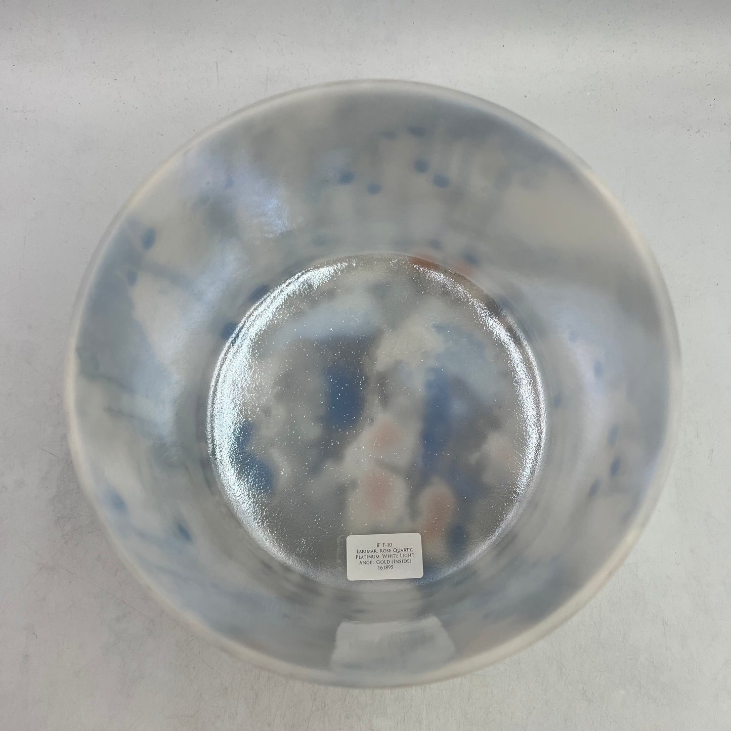 8" F-10 Larimar, Rose Quartz, Platinum, White Light Angel Gold (Inside)