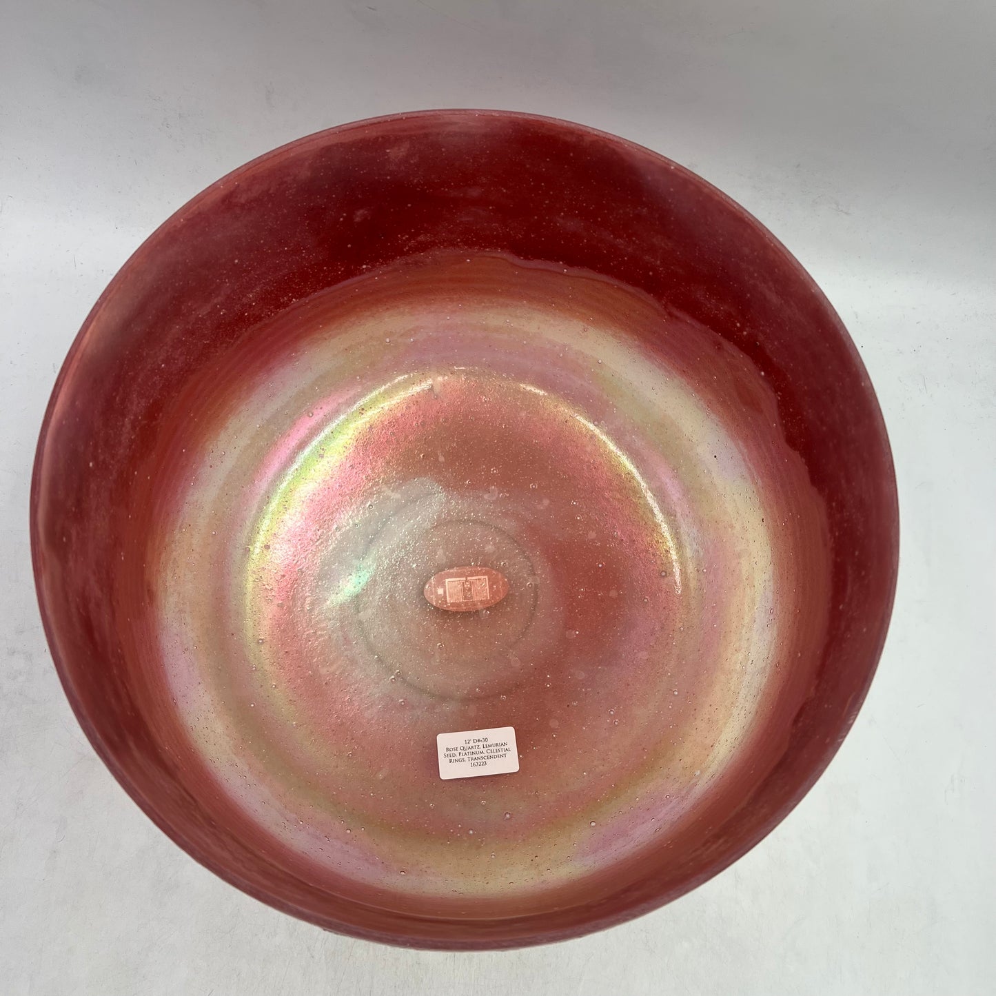 12" D#+30 Rose Quartz, Lemurian Seed, Platinum, Celestial Rings, Transcendent