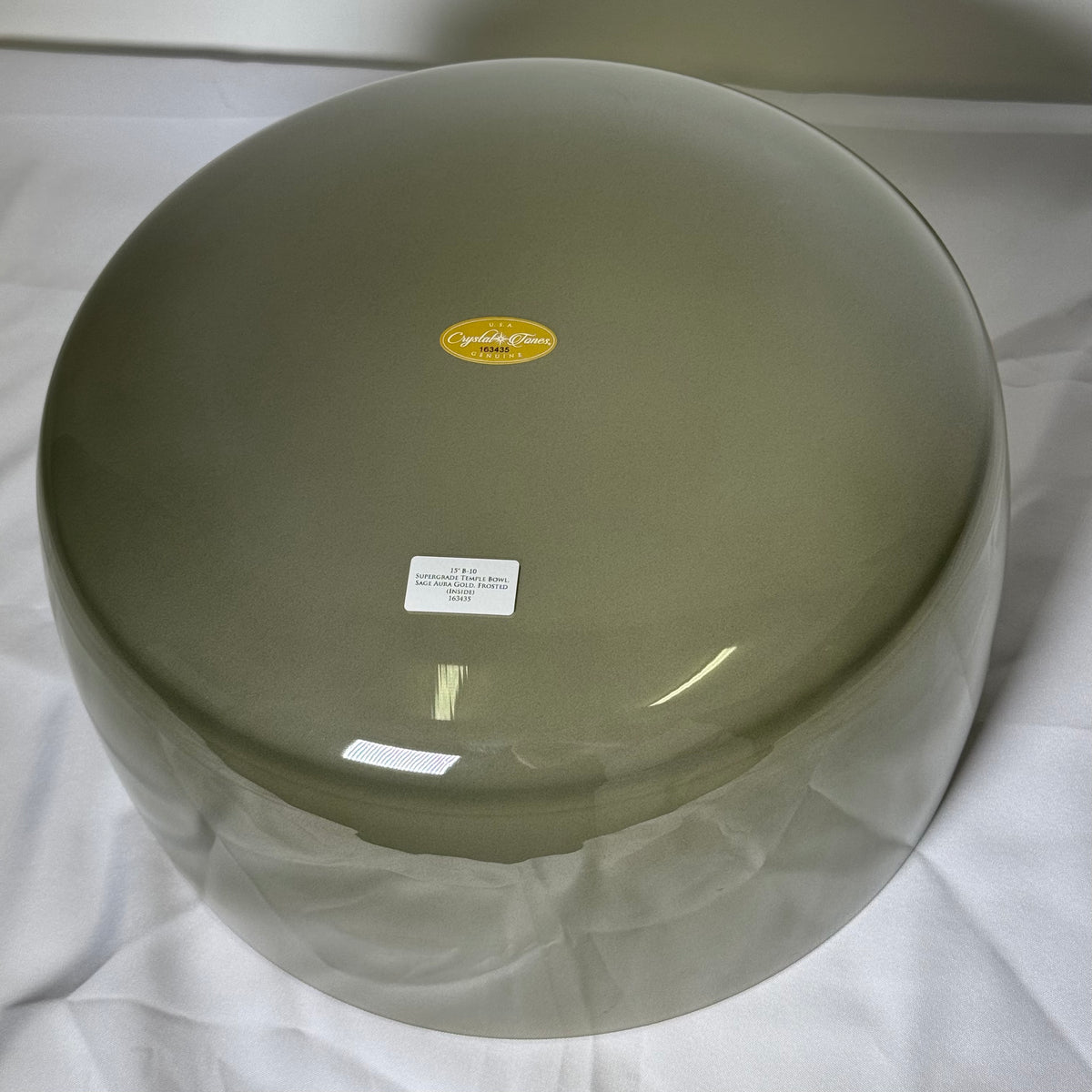 15" B-10 SuperGrade Temple Bowl, Sage Aura Gold, Frosted Inside