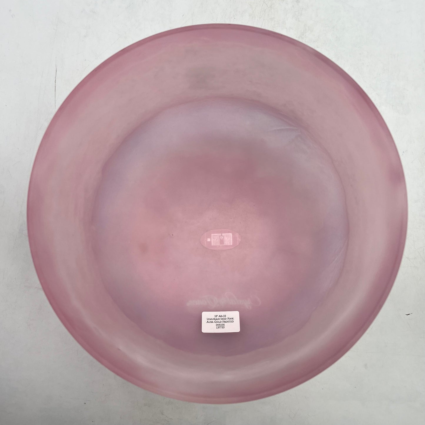 10" A#+10 LEMURIAN SEED PINK AURA GOLD FROSTED INSIDE