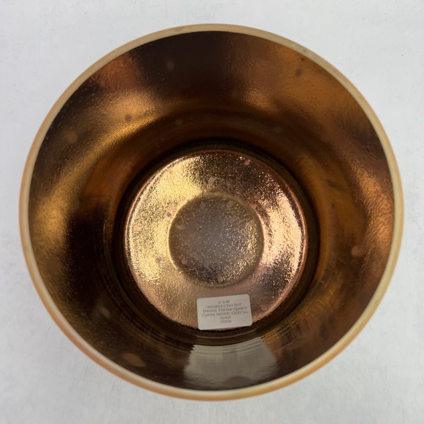 6" B-45 MONROE- UTAH HOT SPRINGS, TIBETAN QUARTZ COPPER (INSIDE), CELESTIAL RING