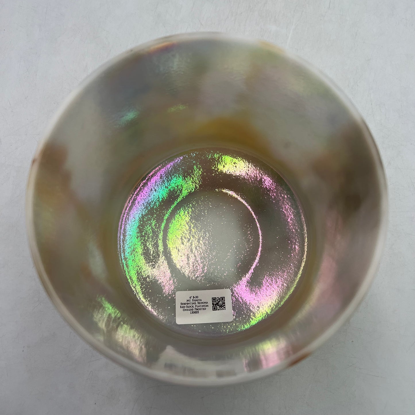 6" B-30 Mt.Shasta Serpentine, Sedona Red Rock,  Platinum, (Inside) Frosted