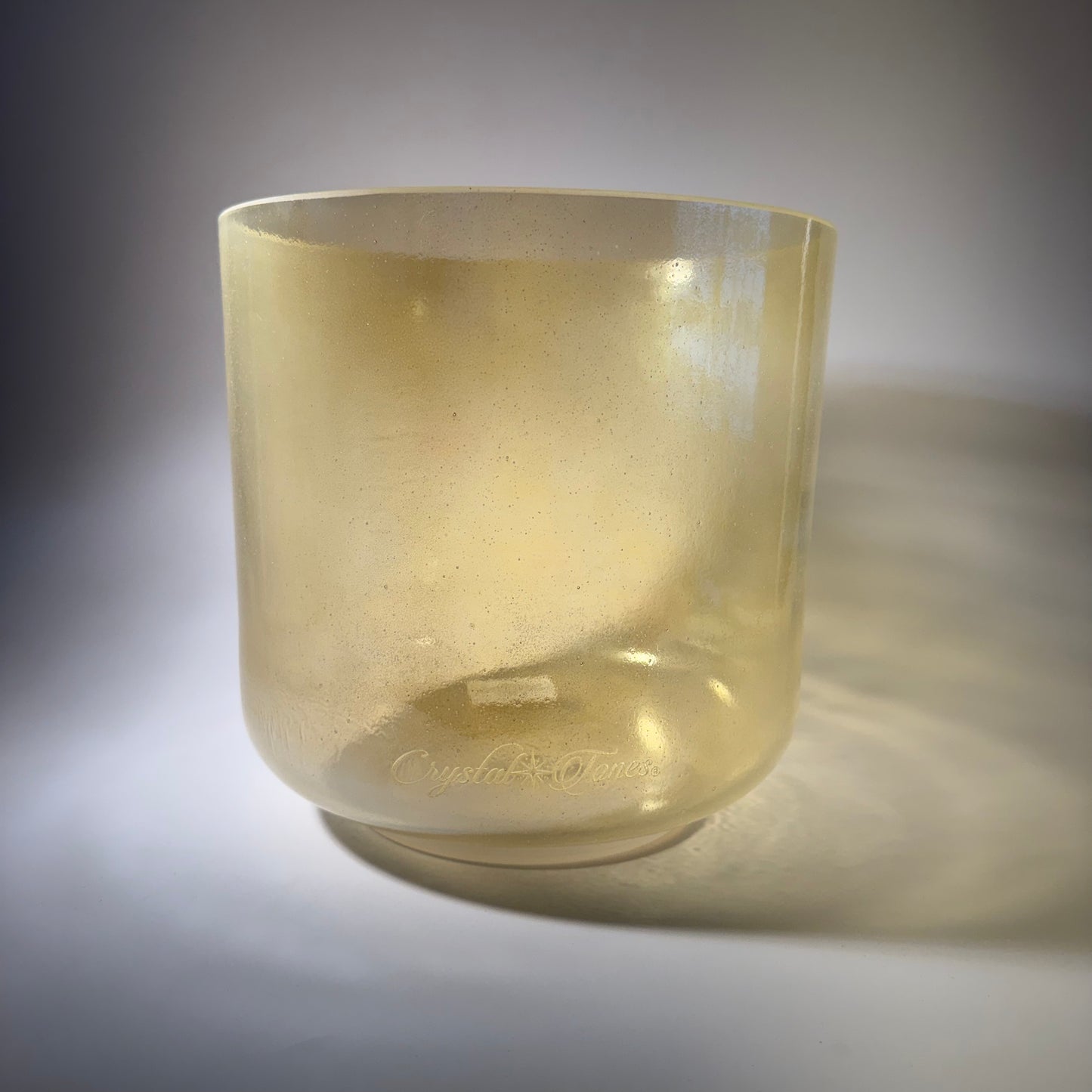 8" C#+25 Citrine, White Light Aura Gold