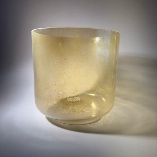 8" C#+25 Citrine, White Light Aura Gold